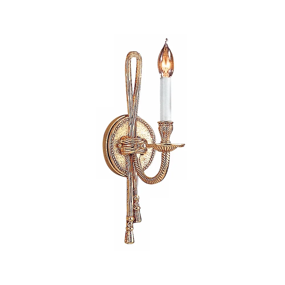 Rope/Tassel 15" High Olde Brass Wall Sconce