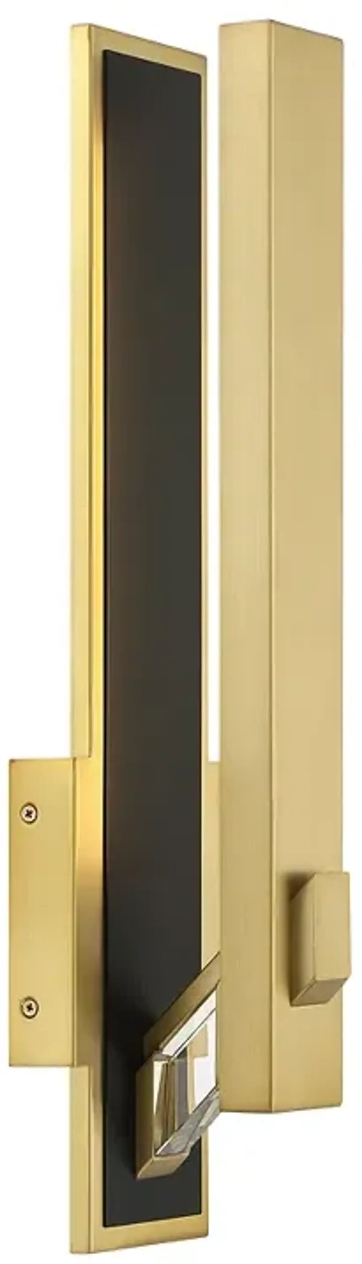 George Kovacs Sauvity LED 20-in Soft Brass and Black Wall Sconce with Shade