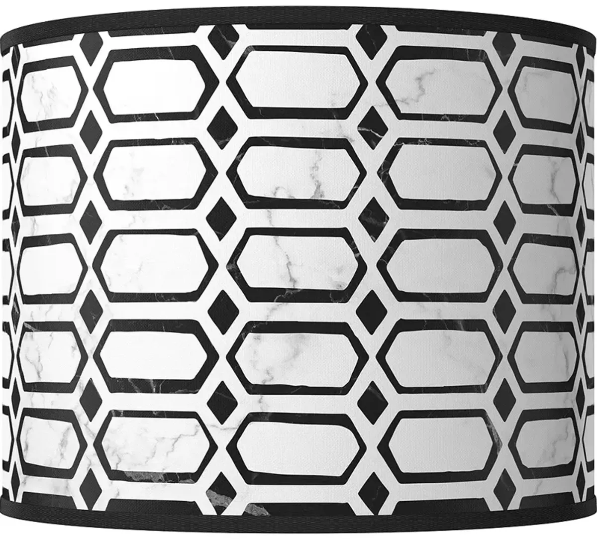 Rhombi White Giclee Round Drum Lamp Shade 14x14x11 (Spider)