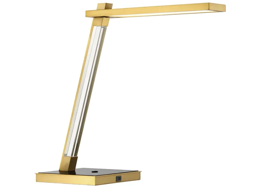 George Kovacs Sauvity LED Soft Brass and Black Table Lamp