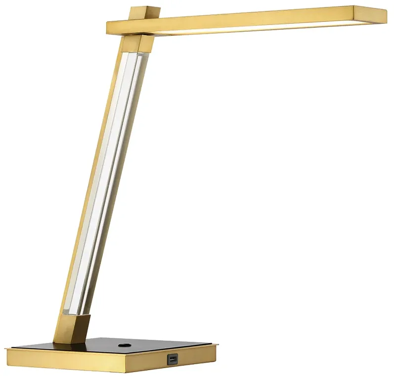 George Kovacs Sauvity LED Soft Brass and Black Table Lamp