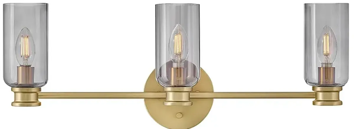 Lark Naomi Bath Medium Three Light Vanity 24" Lacquered Brass