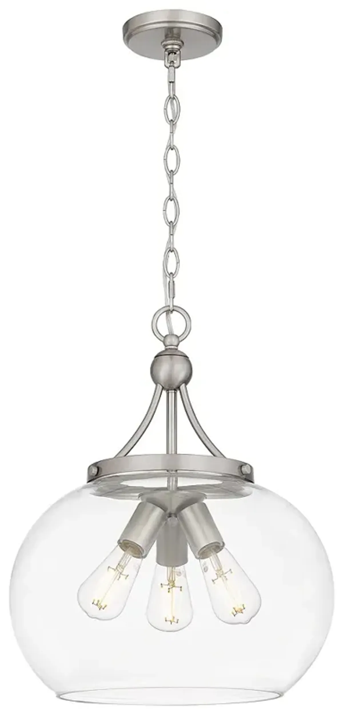 DSI Gemini 15-in W 3-Light Brushed Nickel Pendant