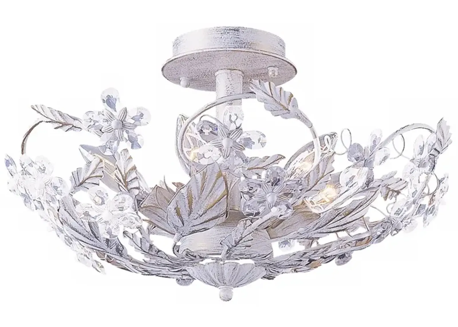 Cut Crystal Flower 16" Wide Ceiling Light Fixture