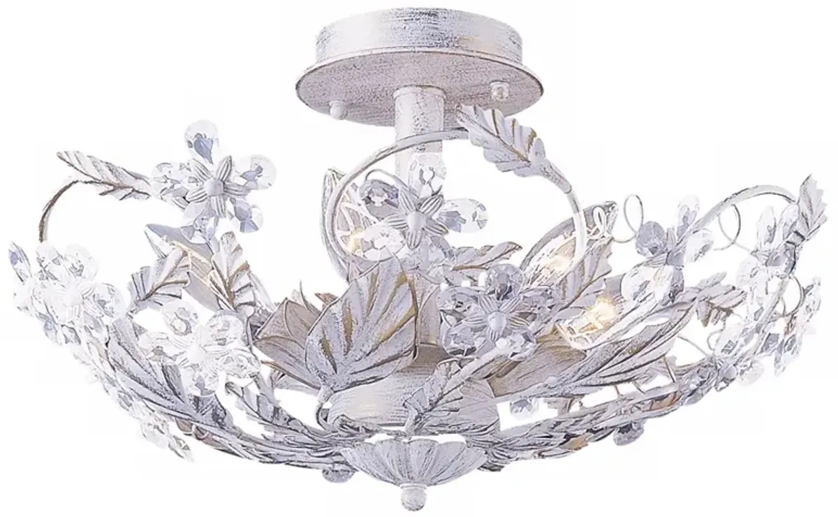 Cut Crystal Flower 16" Wide Ceiling Light Fixture