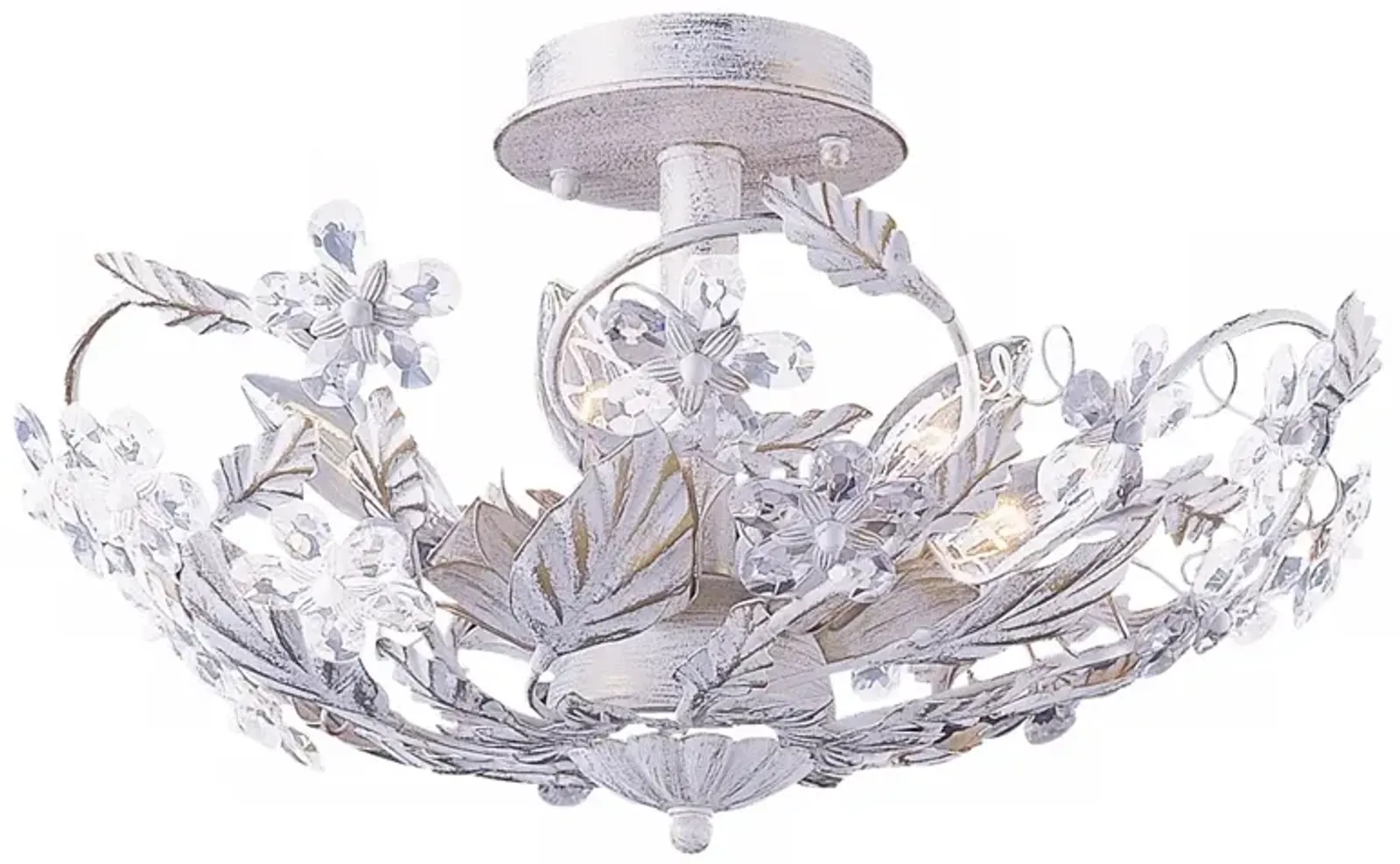 Crystorama Cut Crystal Flower 16" Wide Six-Light Ceiling Light Fixture