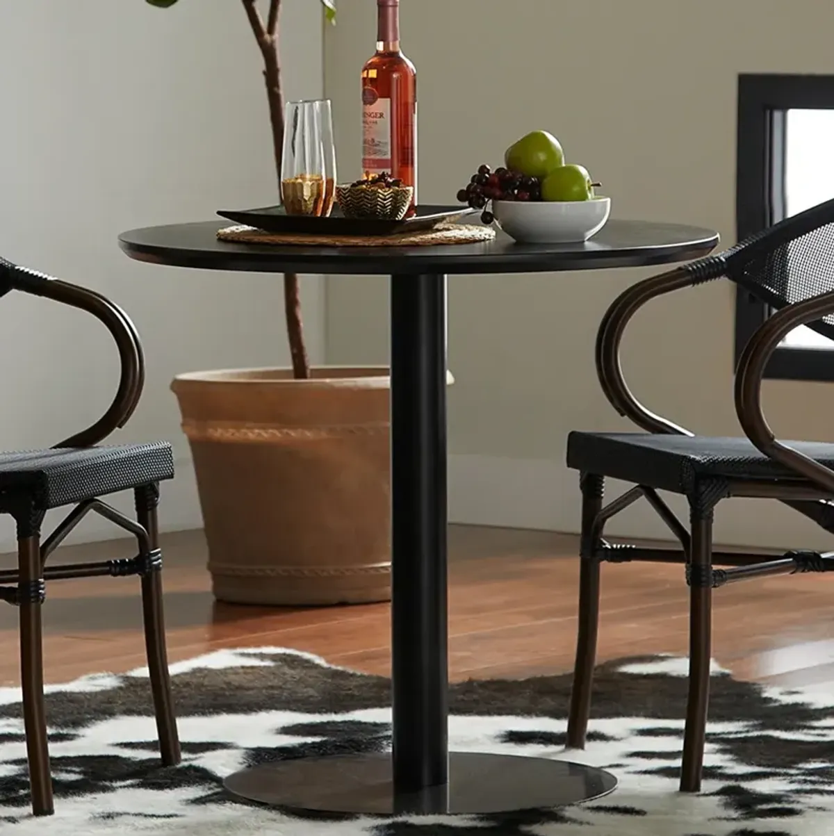 Paras 31 1/2" Wide Black Round Bistro Table