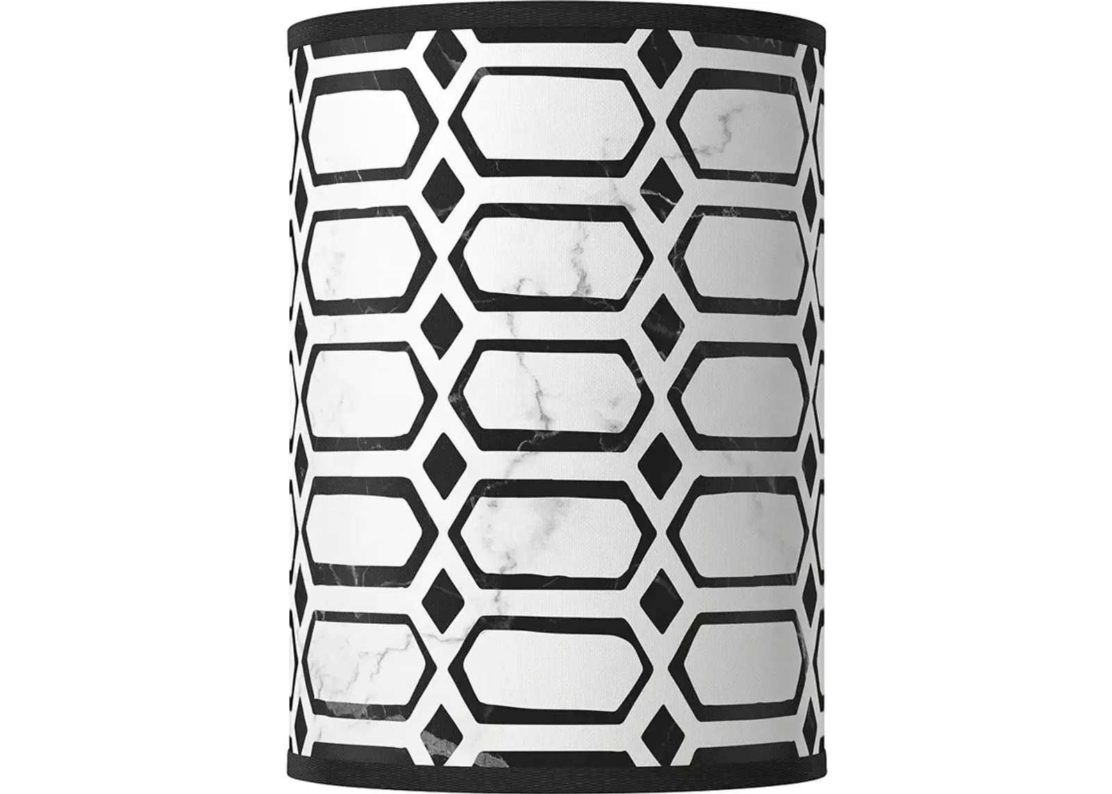 Rhombi White Giclee Round Cylinder Lamp Shade 8x8x11 (Spider)