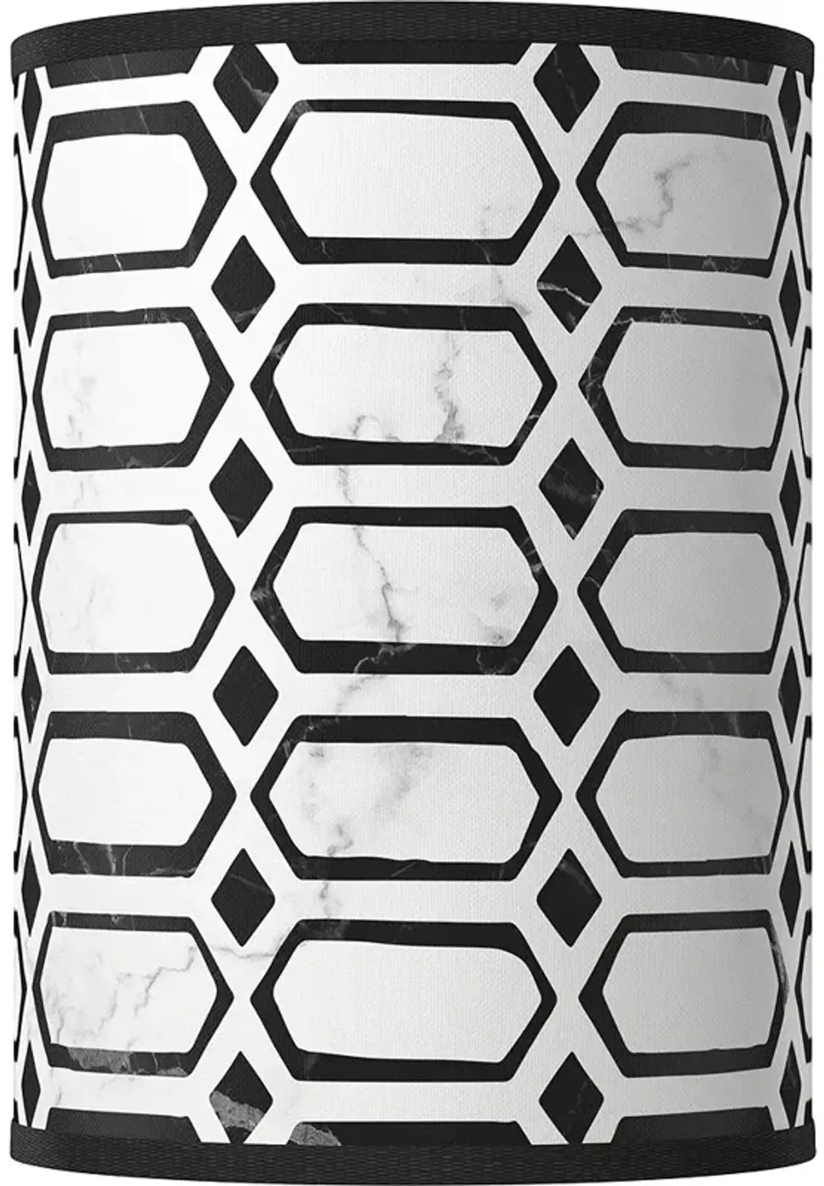 Rhombi White Giclee Round Cylinder Lamp Shade 8x8x11 (Spider)