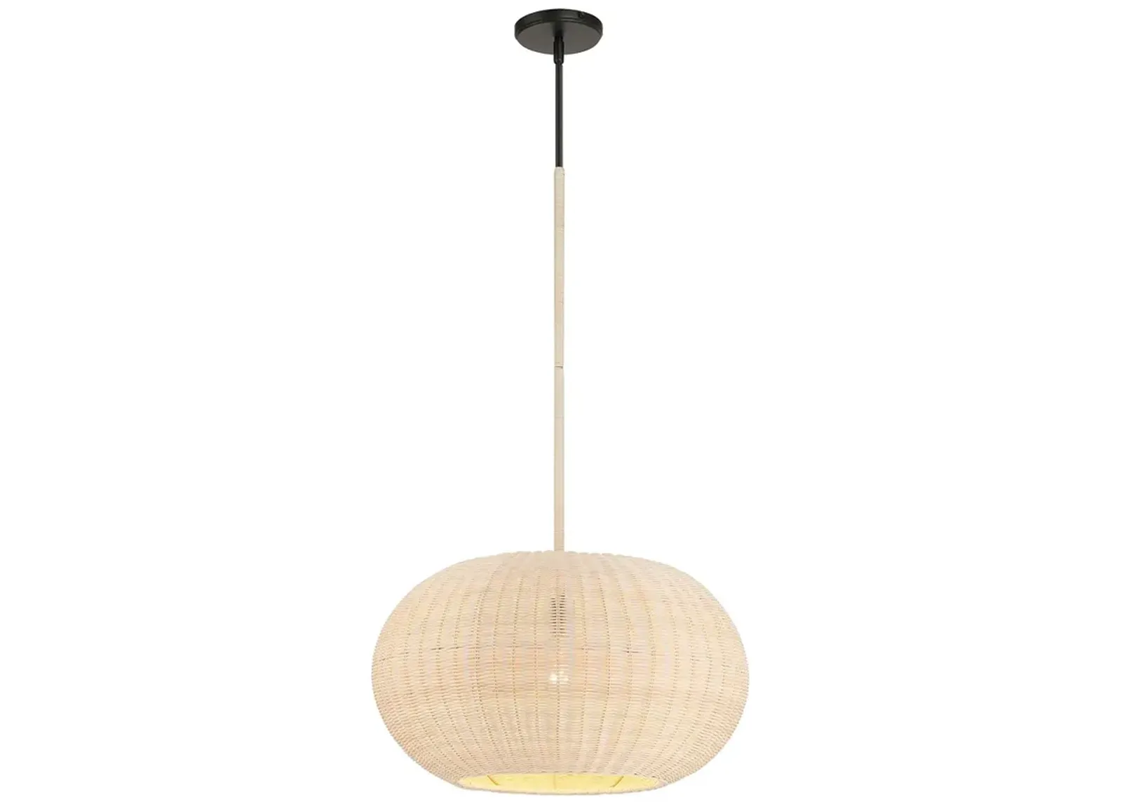 Minka-Lavery Modjeska 1-Light Coal Pendant with Natural Rattan Shade