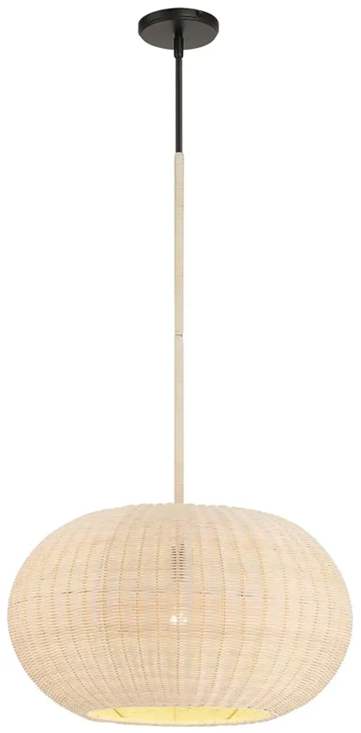 Minka-Lavery Modjeska 1-Light Coal Pendant with Natural Rattan Shade