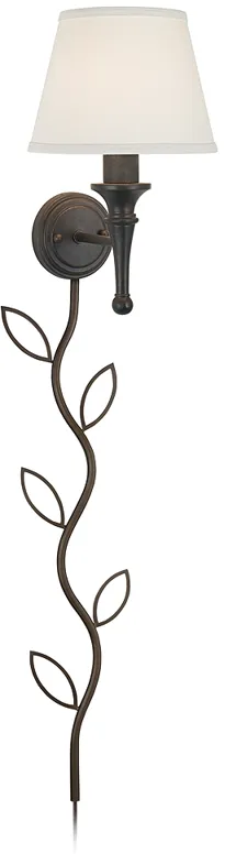 Braidy Bronze Plug-In Wall Sconce with Vita Cord Cover