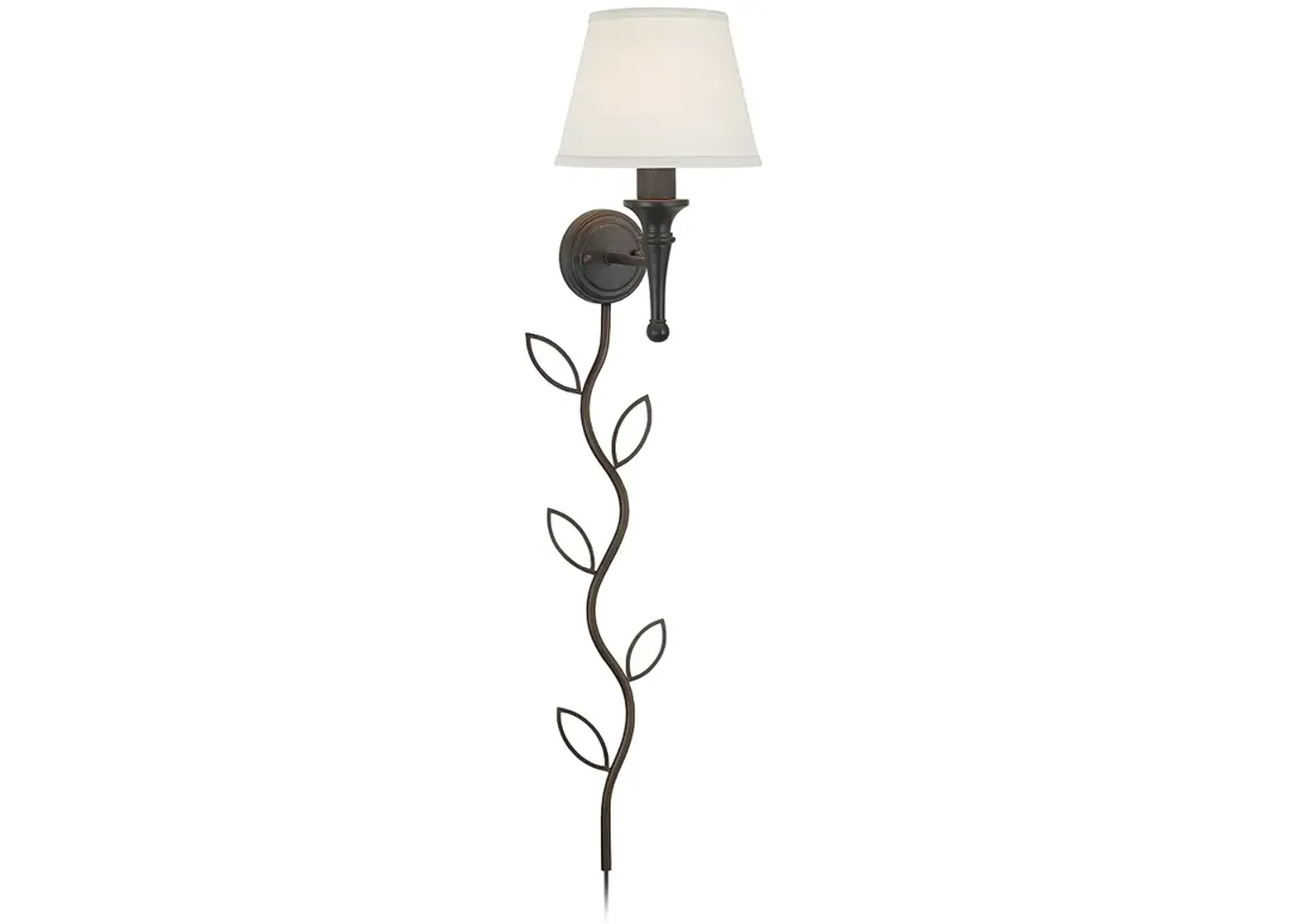 Braidy Bronze Plug-In Wall Sconce with Vita Cord Cover