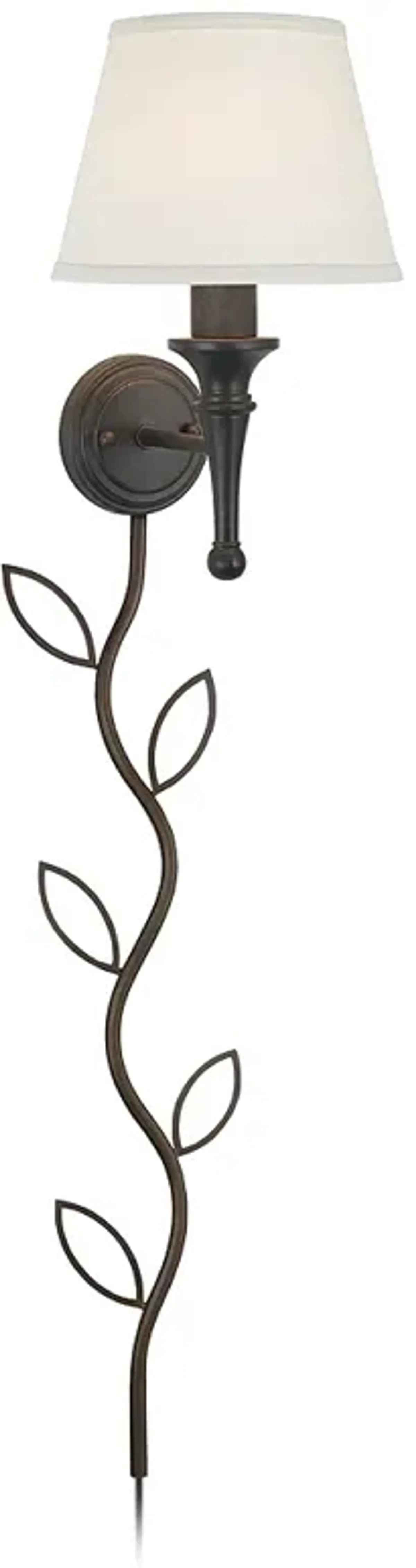 Braidy Bronze Plug-In Wall Sconce with Vita Cord Cover