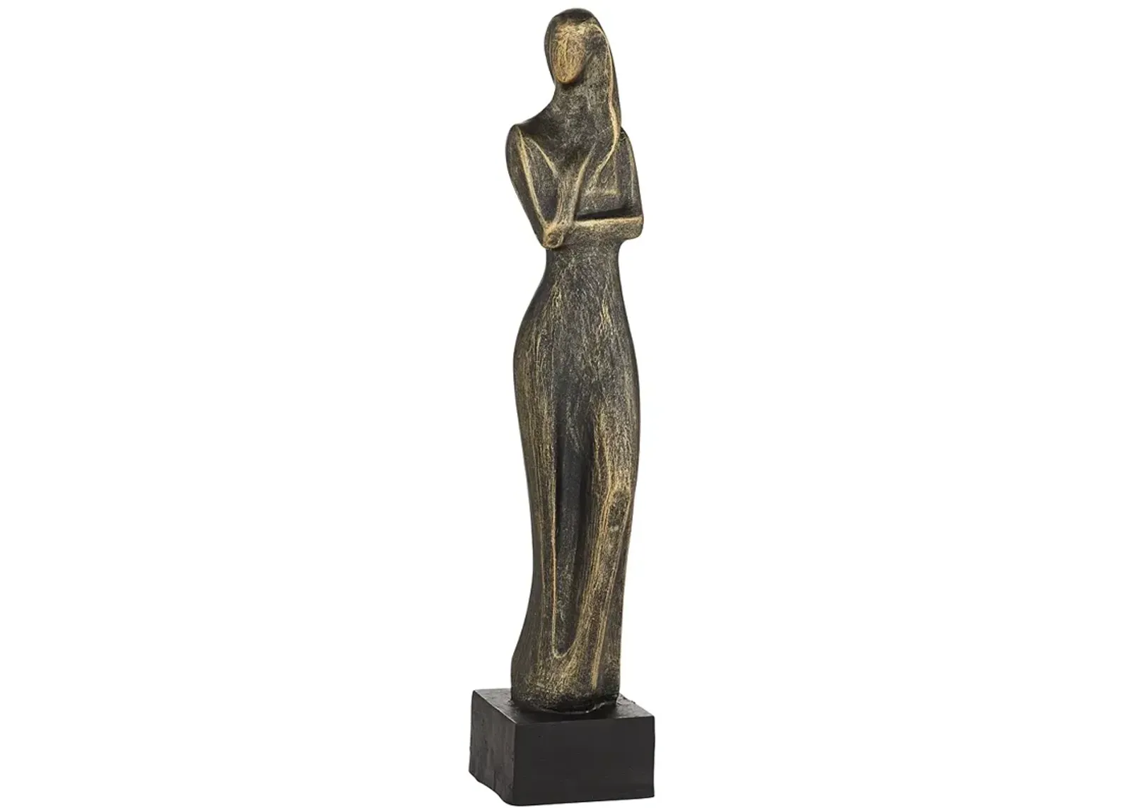 Femme Fatale 16" High Matte Bronze Woman Statue