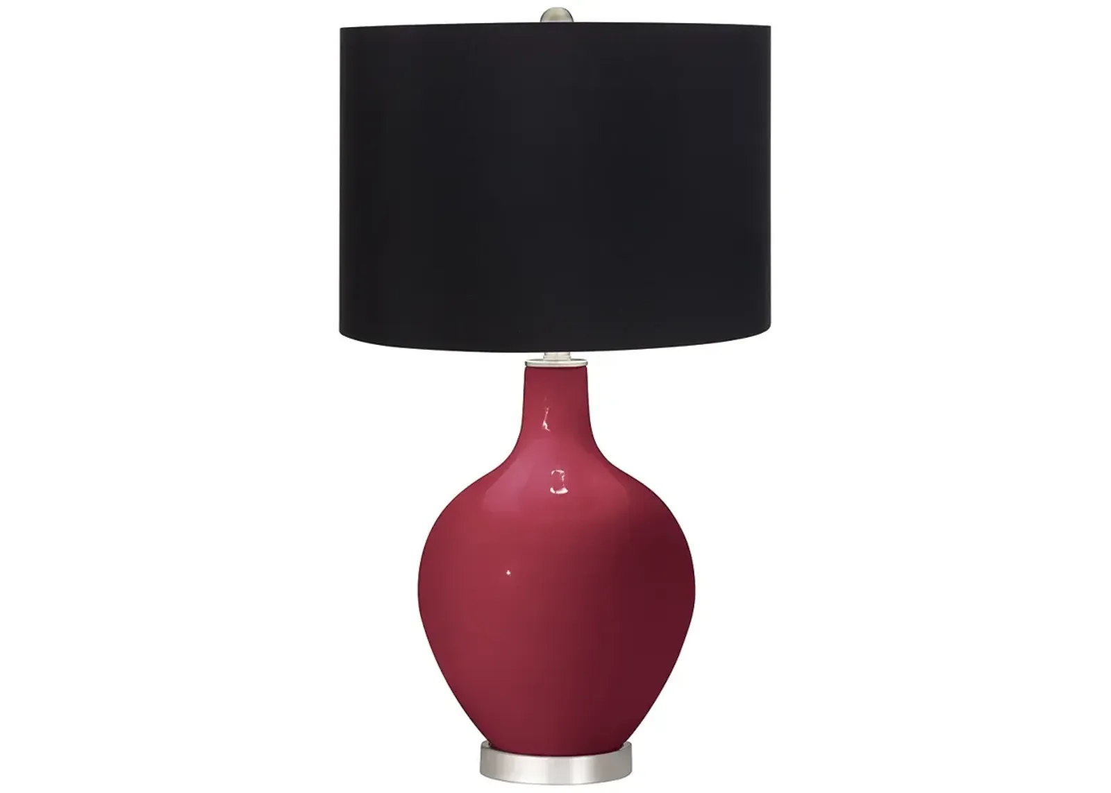 Color Plus Ovo 28 1/2" Black Shade Antique Red Table Lamp