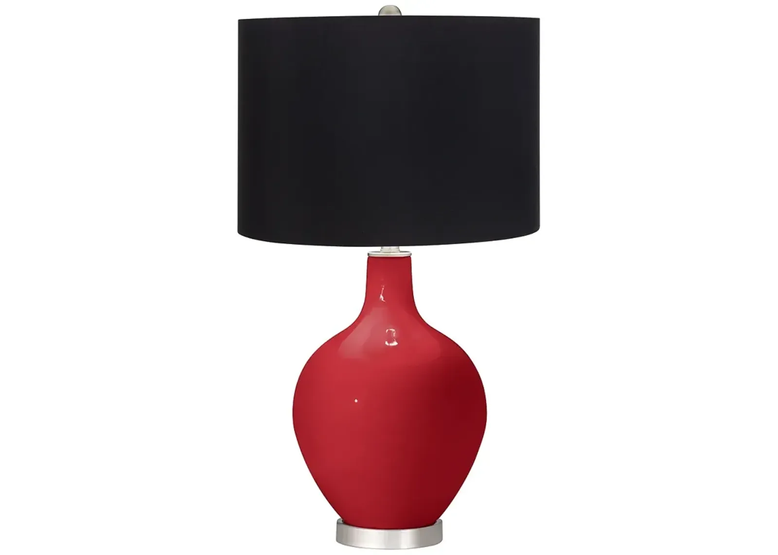 Color Plus Ovo 28 1/2" Black Shade and Ribbon Red Glass Table Lamp