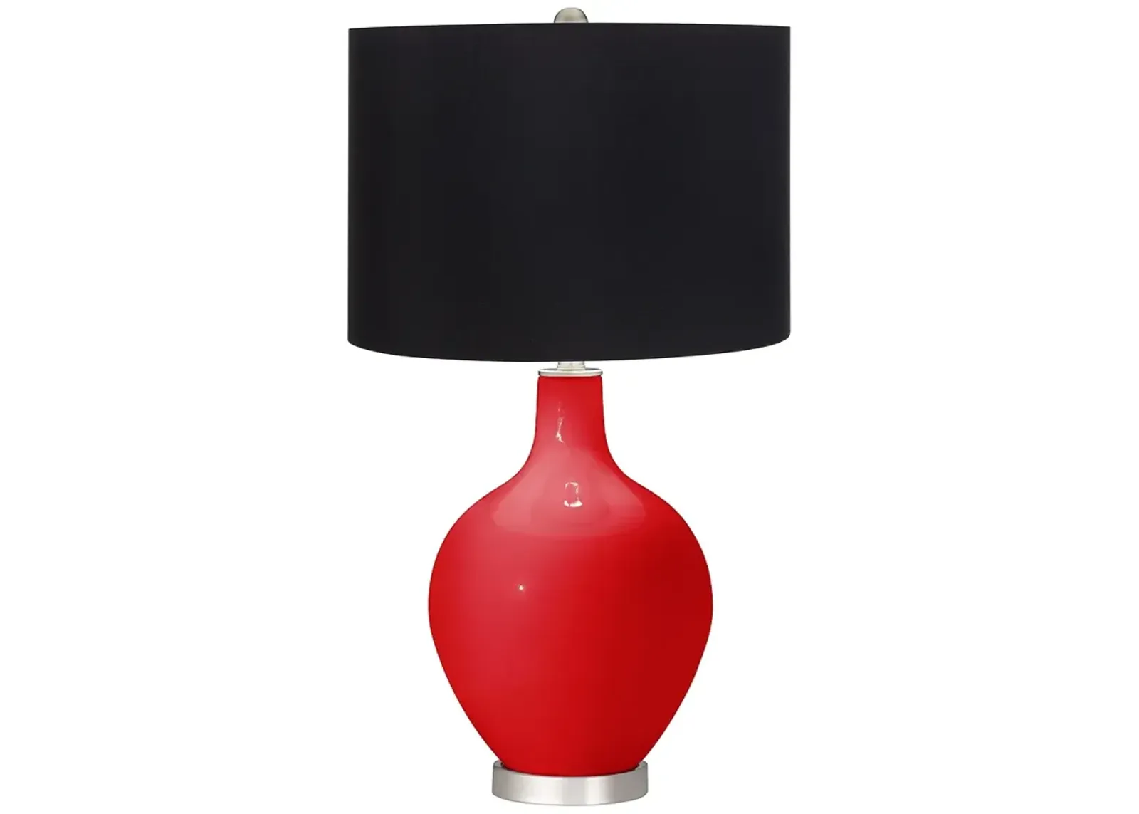 Color Plus Ovo 28 1/2" Black Shade Bright Red Table Lamp