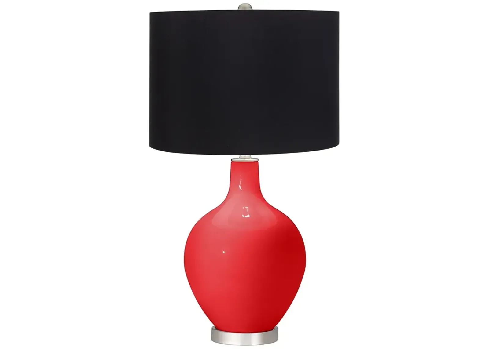 Poppy Red Black Shade Ovo Table Lamp