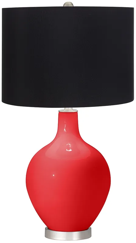 Poppy Red Black Shade Ovo Table Lamp