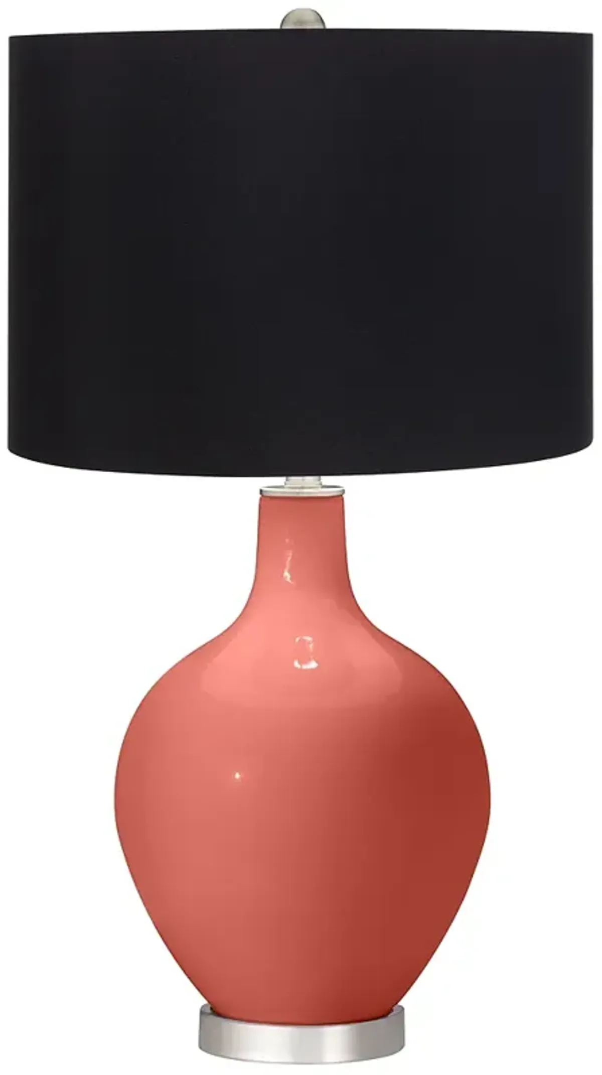 Color Plus Ovo 28 1/2" High Black Shade Corral Reef Pink Table Lamp