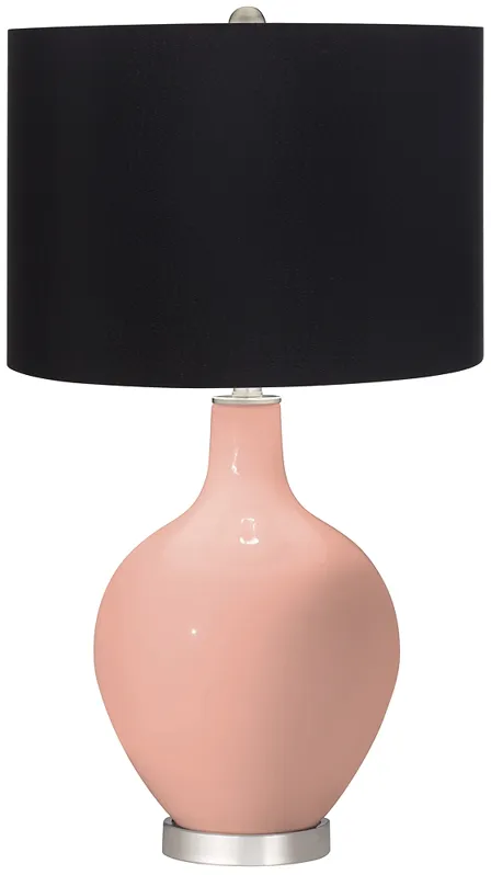 Mellow Coral Black Shade Ovo Table Lamp