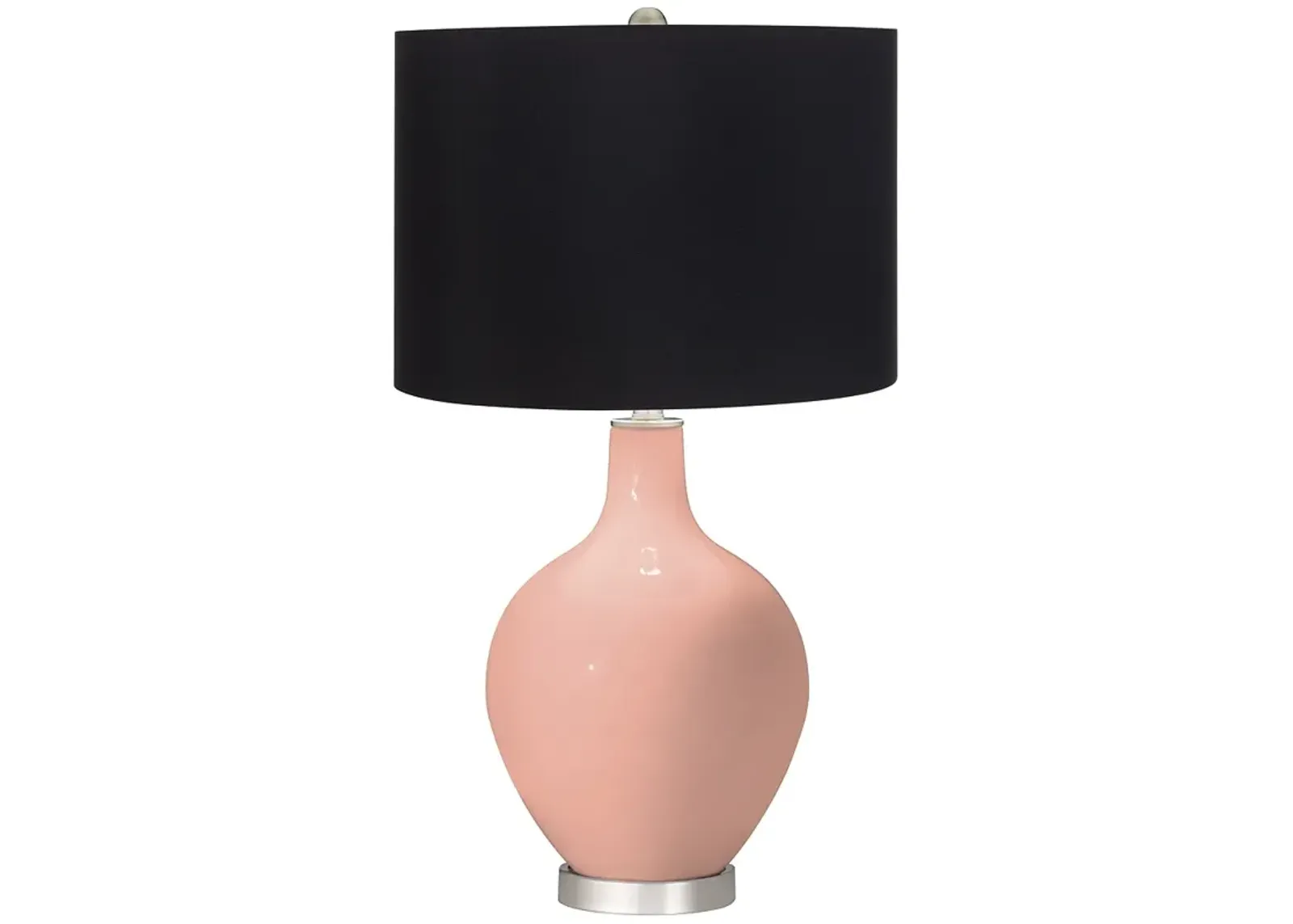 Mellow Coral Black Shade Ovo Table Lamp