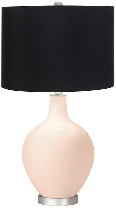 Linen Color Ovo Table Lamp with Black Shade