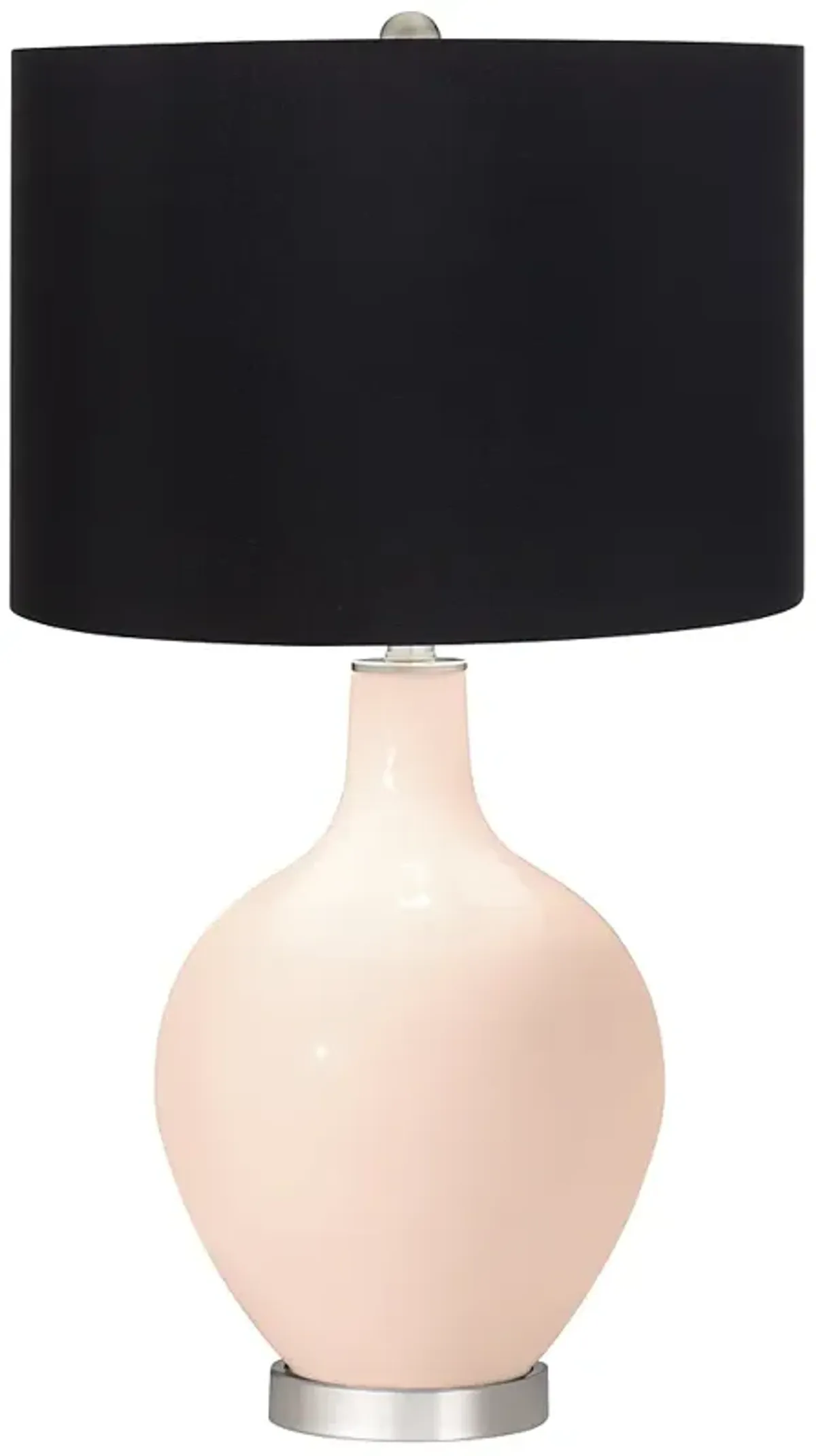 Color Plus Ovo 28 1/2" High Black Shade Linen Pink Table Lamp