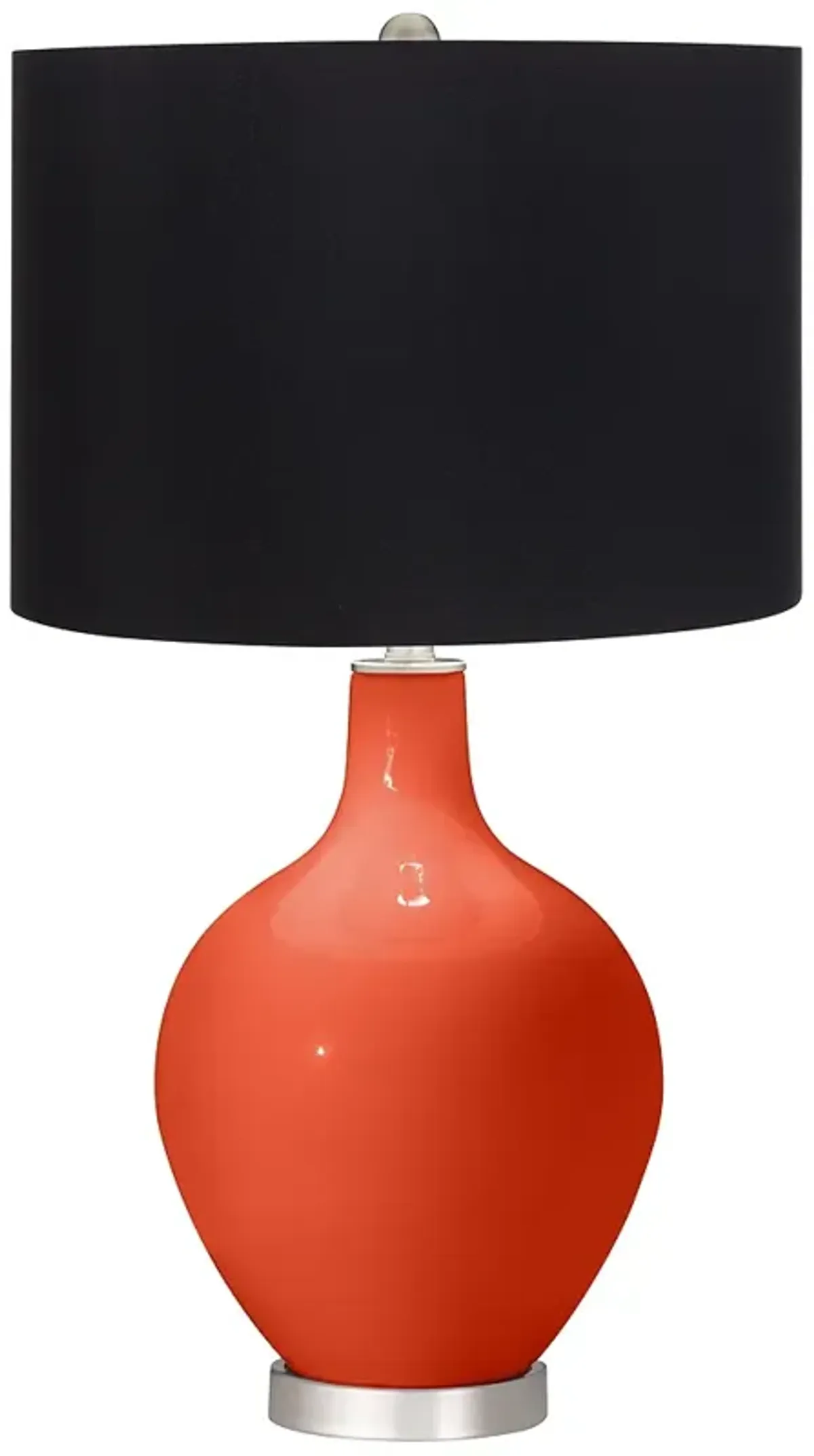 Color Plus Ovo 28 1/2" High Black Shade Daredevil Orange Table Lamp