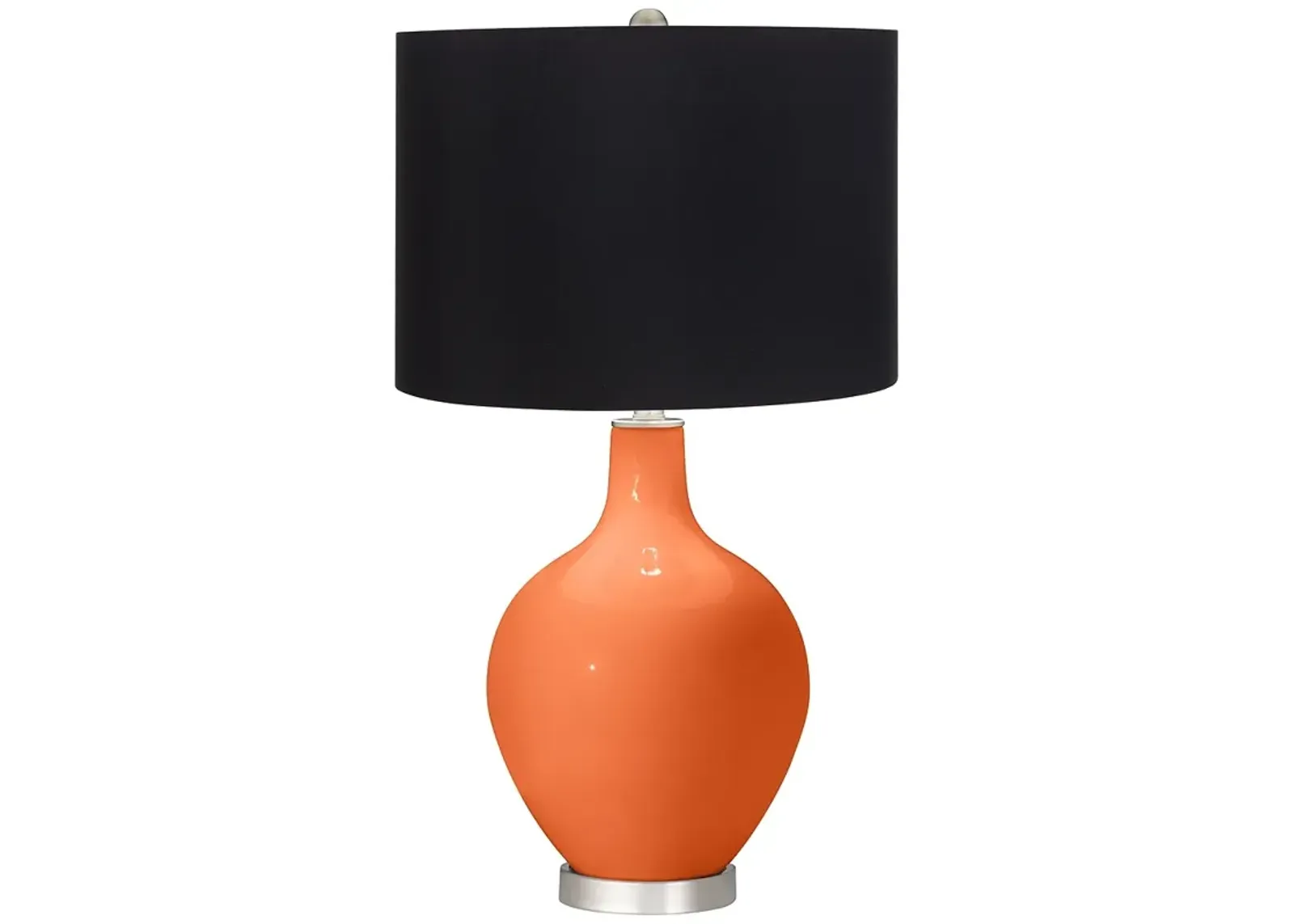 Color Plus Ovo 28 1/2" Black Shade Nectarine Orange Table Lamp