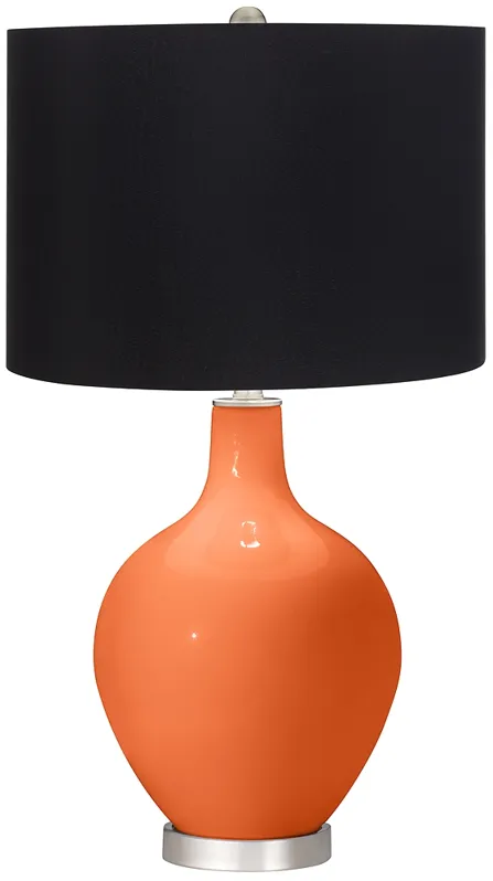 Color Plus Ovo 28 1/2" Black Shade Nectarine Orange Table Lamp