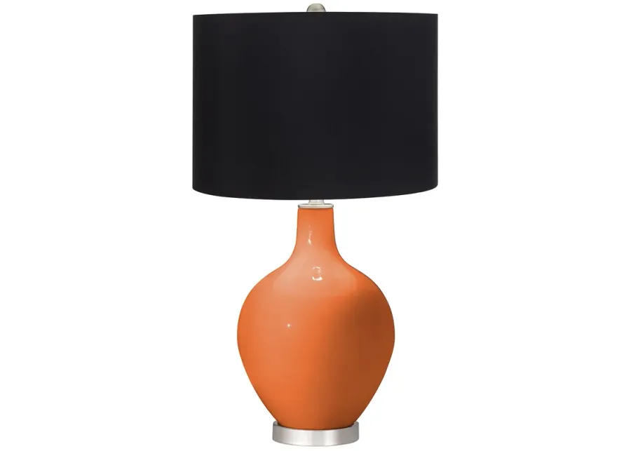 Celosia Orange Ovo Table Lamp with Black Shade