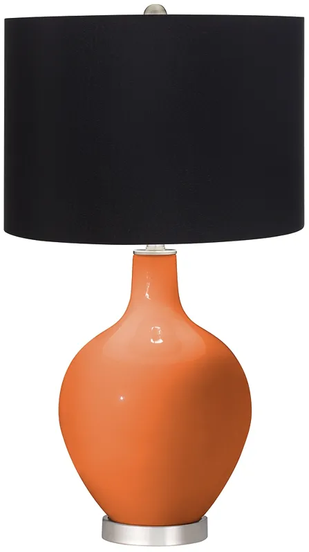 Celosia Orange Ovo Table Lamp with Black Shade