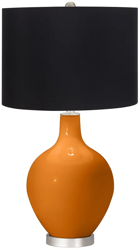 Cinnamon Spice Ovo Table Lamp with Black Shade