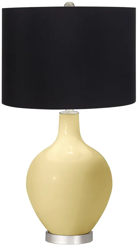 Butter Up Yellow Ovo Table Lamp with Black Shade