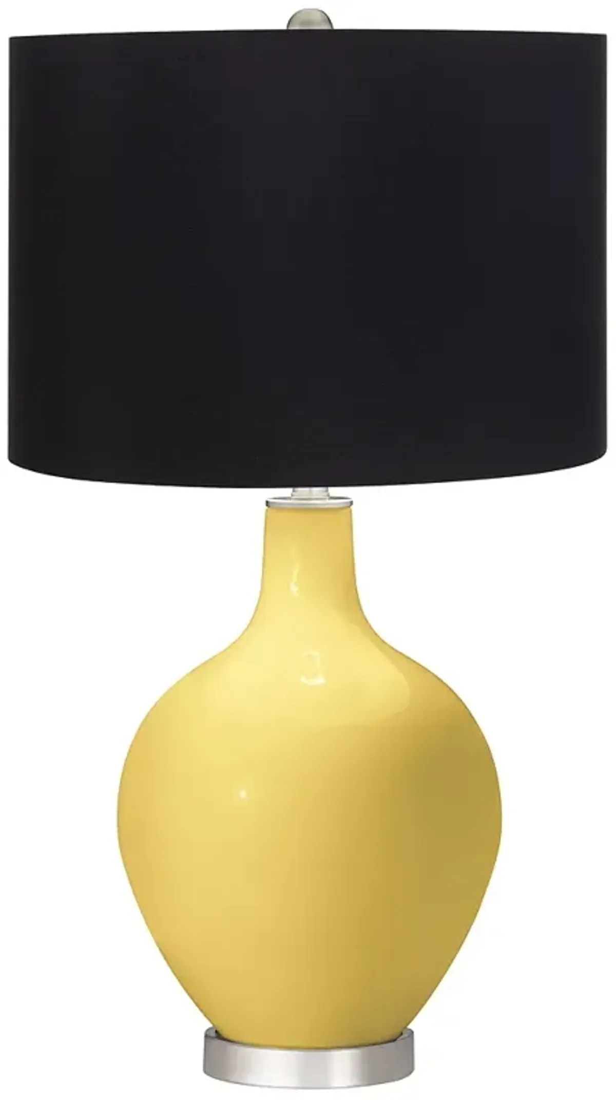 Color Plus Ovo 28 1/2" High Black Shade Daffodil Yellow Table Lamp