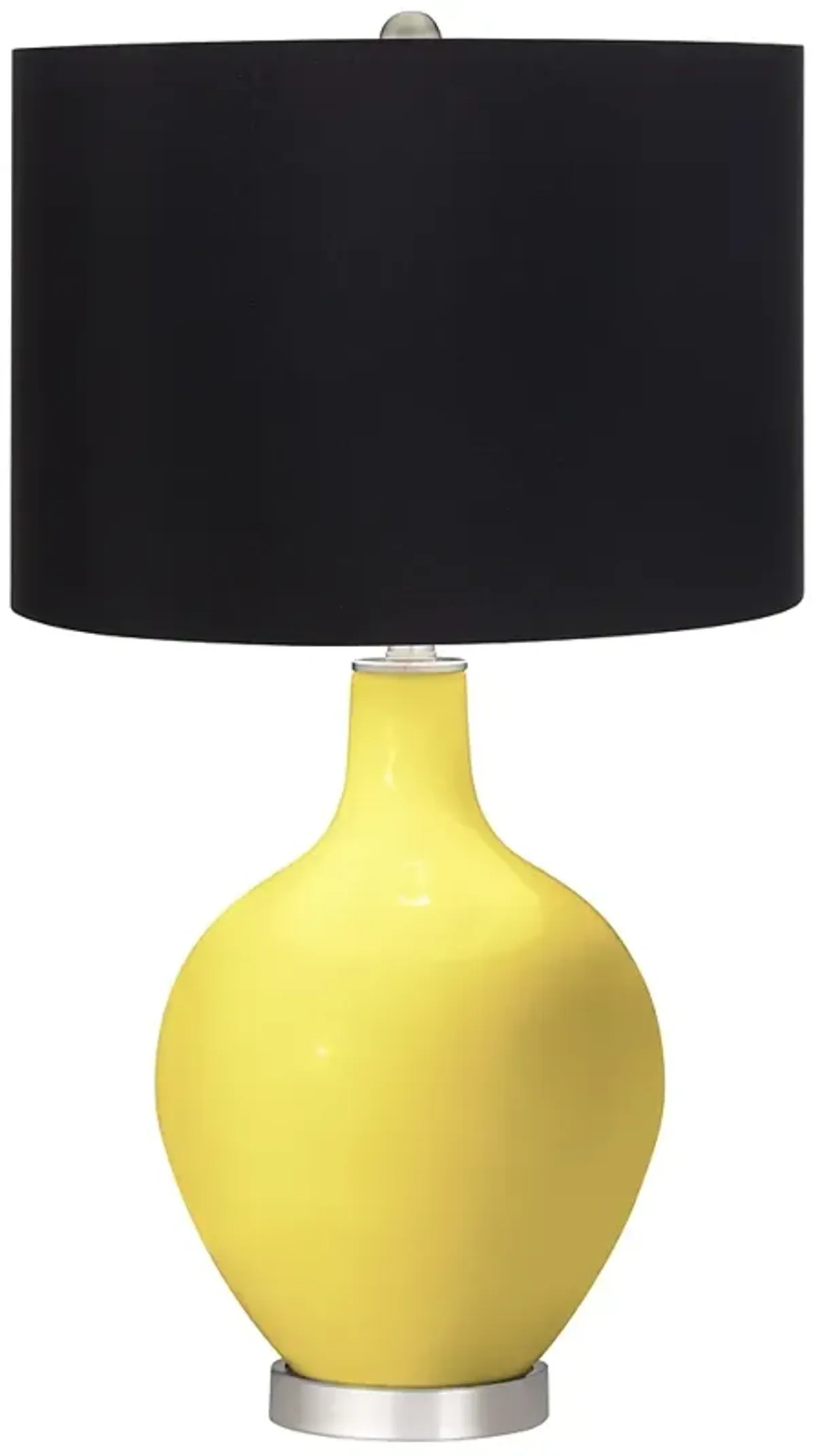Color Plus Ovo 28 1/2" High  Black Shade Lemon Twist Yellow Table Lamp