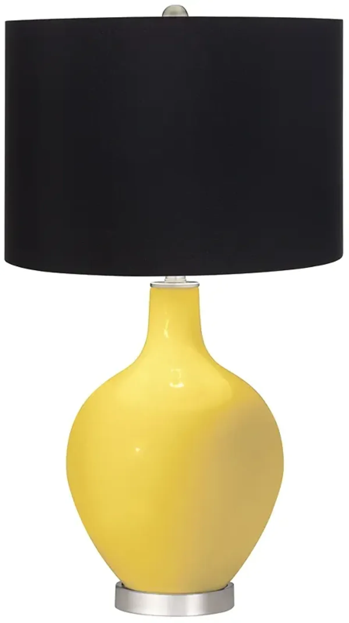 Color Plus Ovo 28 1/2" Black Shade Lemon Zest Yellow Table Lamp