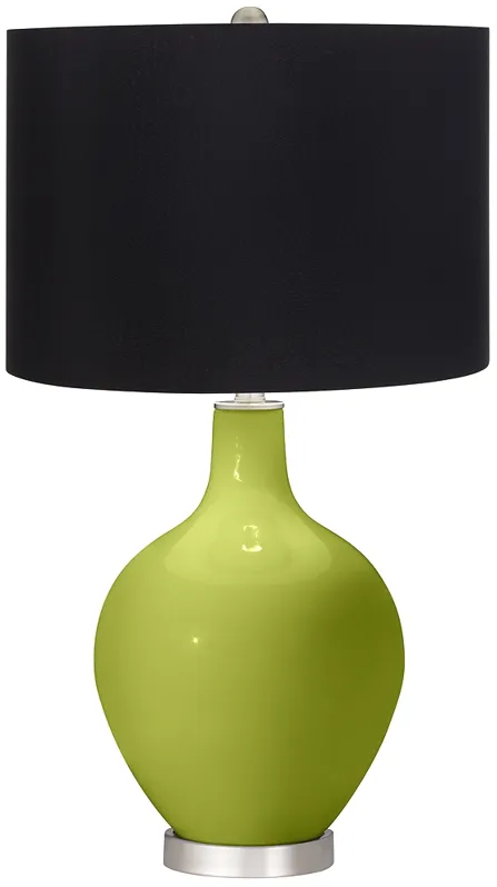 Olive Green Ovo Table Lamp with Black Shade