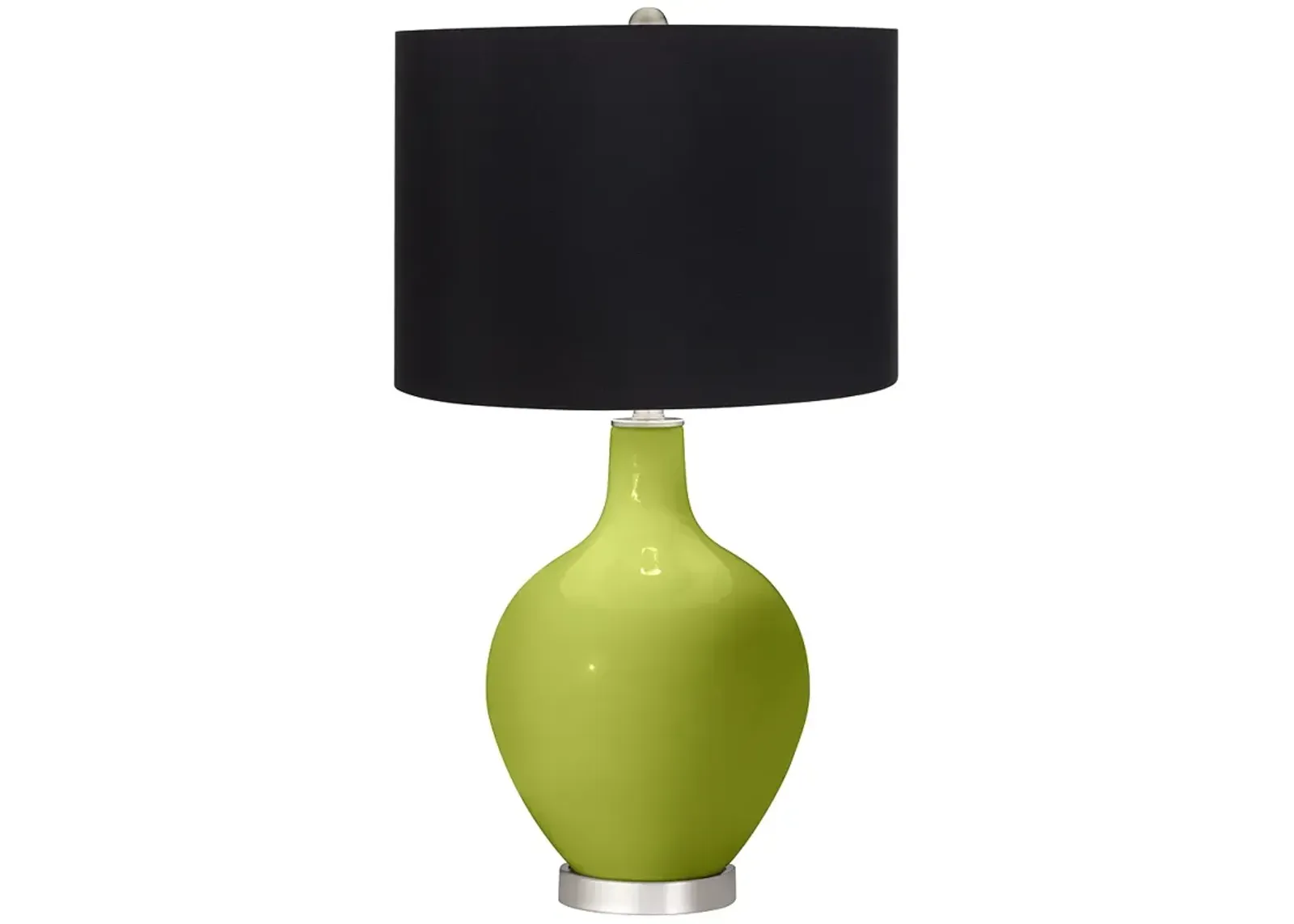 Olive Green Ovo Table Lamp with Black Shade