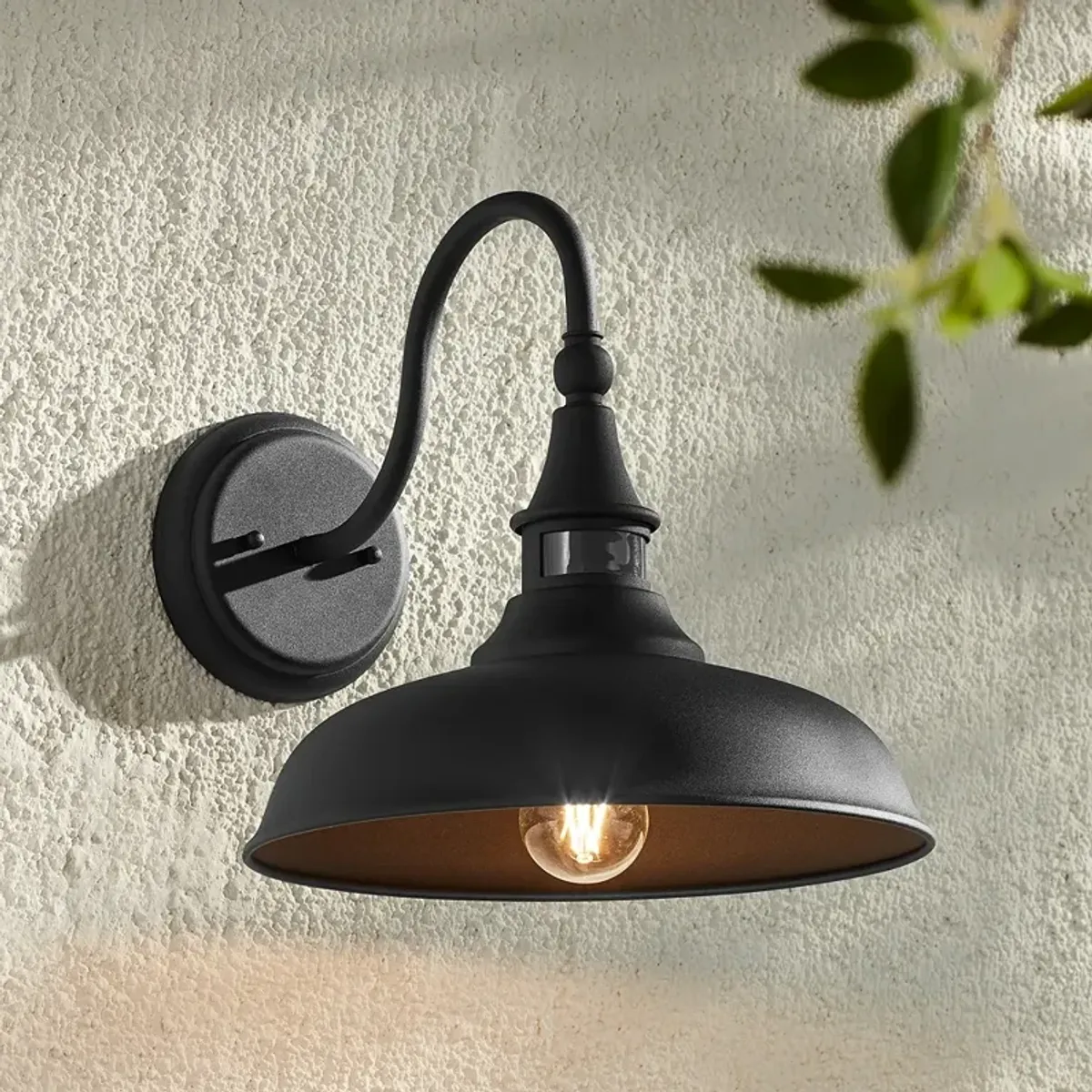 John Timberland Gough 12 1/2" Black Motion Sensor Outdoor Barn Light