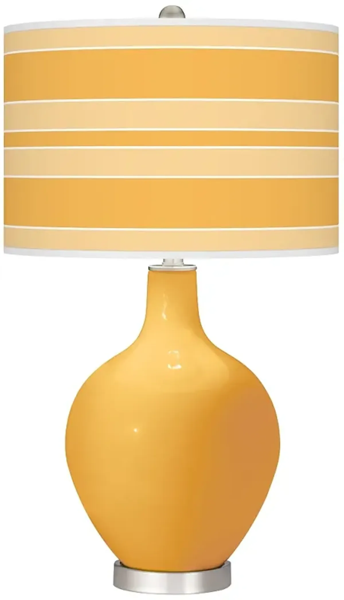 Color Plus Ovo 28 1/2" Bold Stripe Shade Marigold Yellow Table Lamp