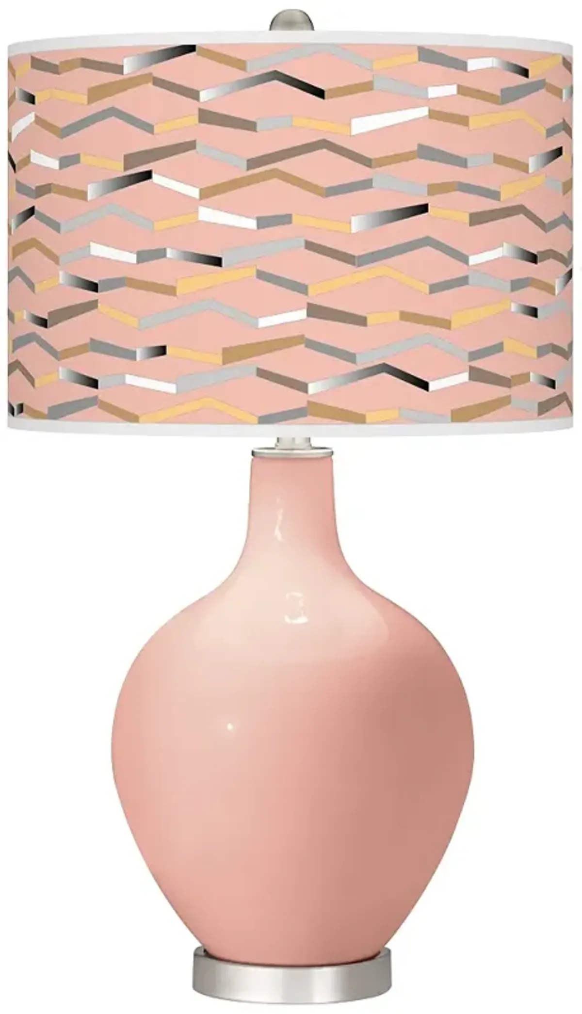 Color Plus Ovo 28 1/2" Shift Pattern Shade Rustique Pink Table Lamp