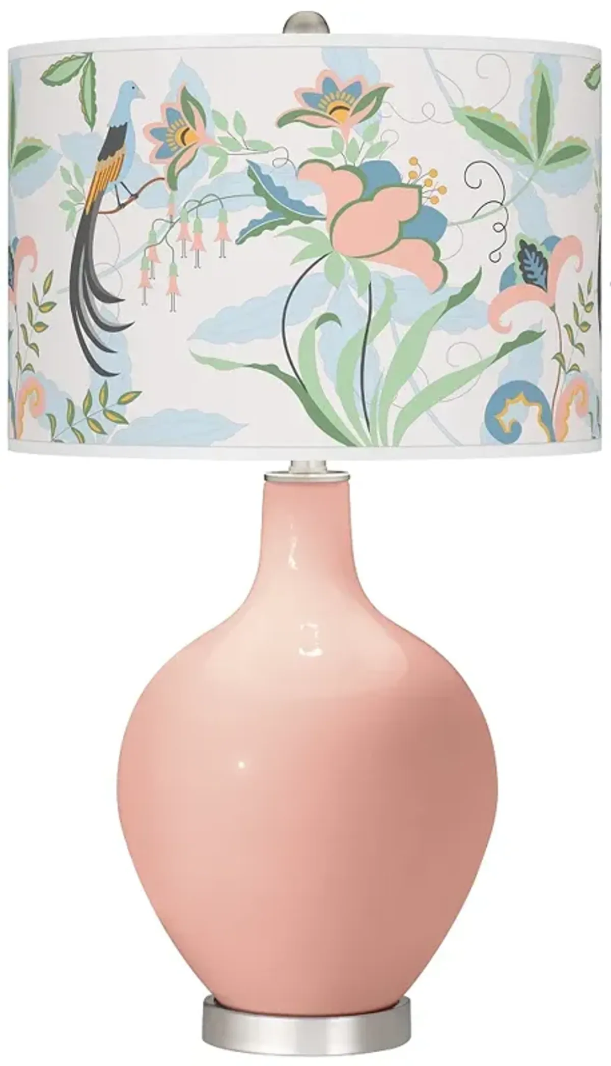 Color Plus Ovo 28 1/2" High Sofia Floral Shade Pink Table Lamp