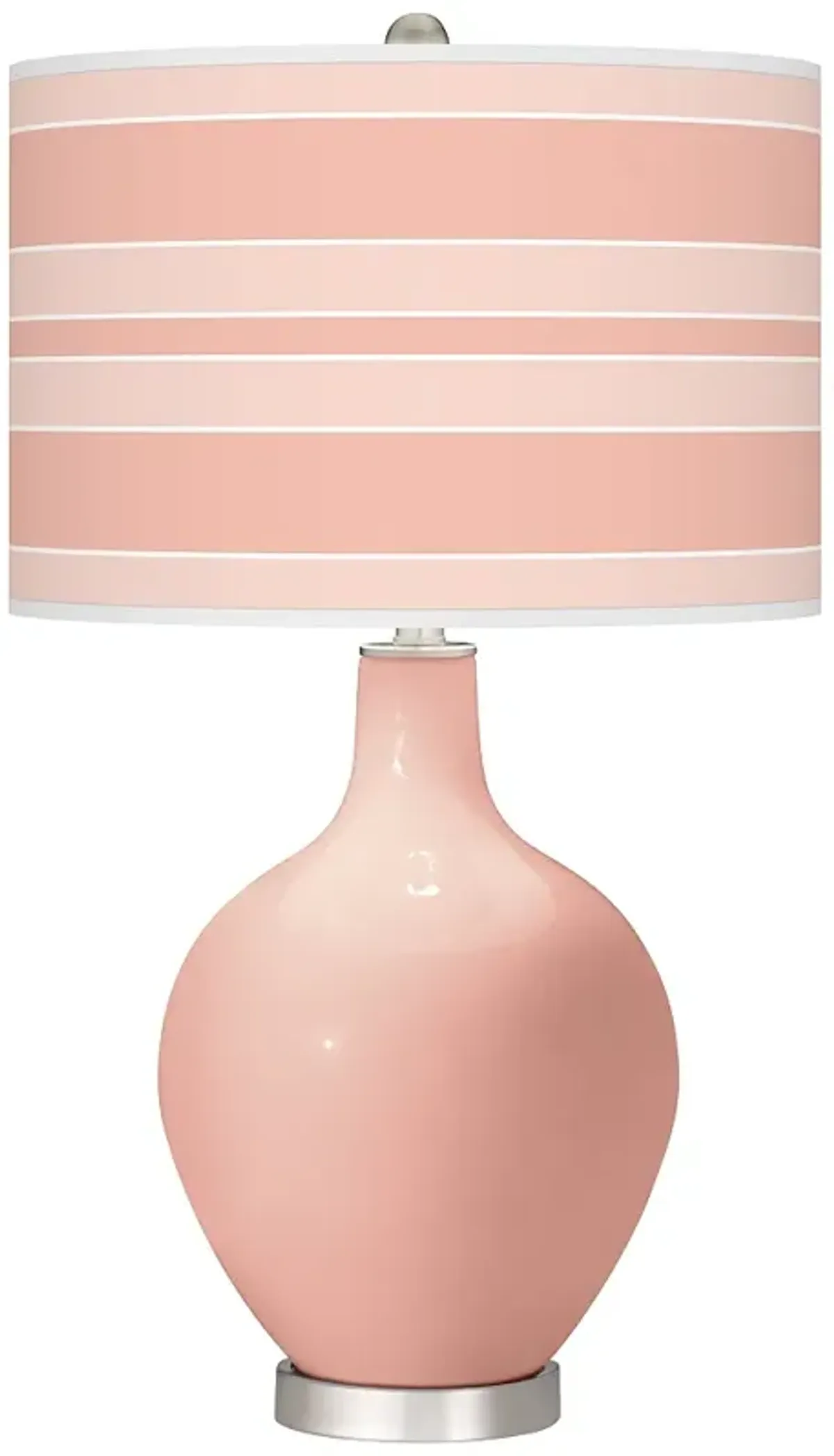 Color Plus Ovo 28 1/2" High Bold Stripe Shade Rustique Pink Table Lamp