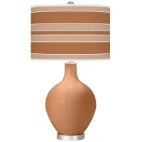 Burnt Almond Bold Stripe Ovo Table Lamp