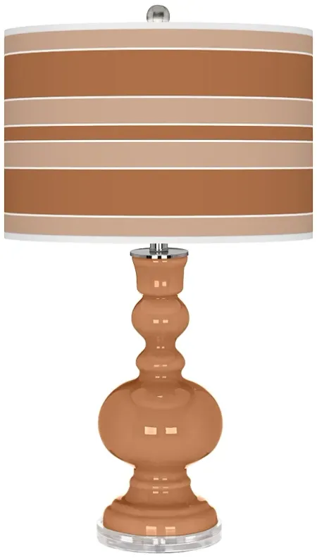 Burnt Almond Bold Stripe Apothecary Table Lamp