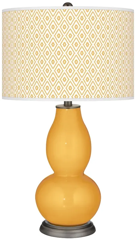 Marigold Diamonds Double Gourd Table Lamp