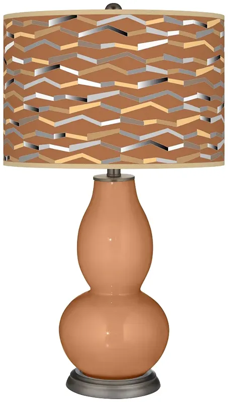 Burnt Almond Shift Double Gourd Table Lamp